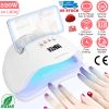 220W UV LED Nail Lamp Gel Polish Nail Dryer 45LEDs Fingernail Toenail Gel Curing Machine PIR Sensor Timer Display for Home Nail Salon