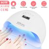 80W UV LED Nail Lamp Gel Polish Nail Dryer 36LEDs Fingernail Toenail Gel Curing Machine PIR Sensor Timer Display for Home Nail Salon